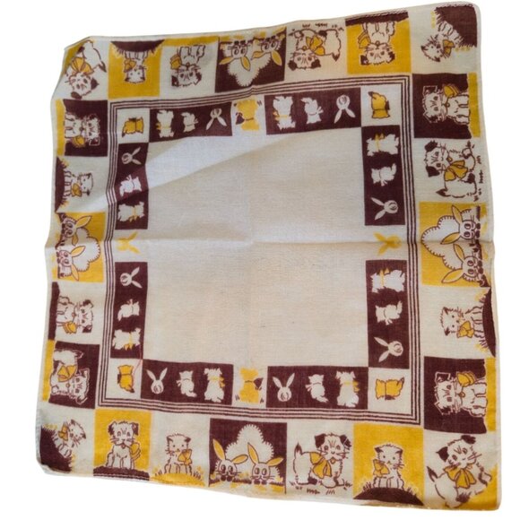 Vintage Children’s Handkerchief Lot 3 1950s Storybook Dog Nursery Retro Hankies - Picture 5 of 11